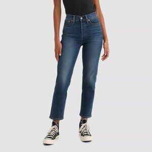 NEW Levi's High-Rise Wedgie Straight Cropped Jeans - Indigo Here We Go - 28x28